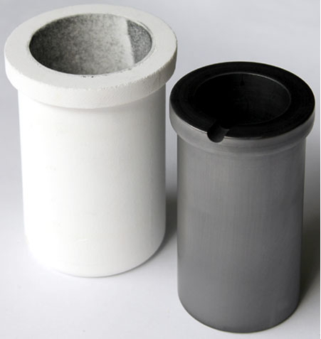 Graphite Crucible w/ SiO2 Liner for Metal Casting 340ml Capacity