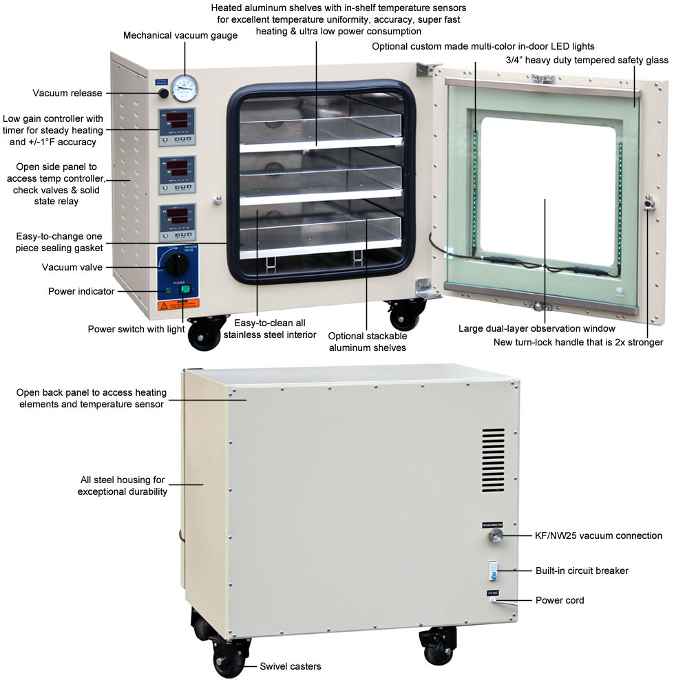 90L 250°C Vacuum Degassing Purging Oven