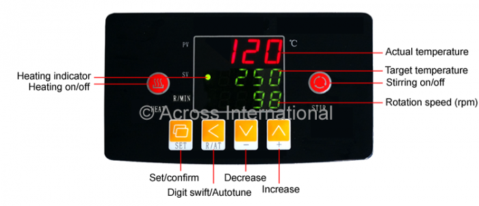 350C 2000RPM 3L PID Magnetic Stirrer 5.5" Heated Plate