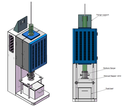 1-Zone 1200C Vertical Split Tube Furnace w/ Fluid Bed