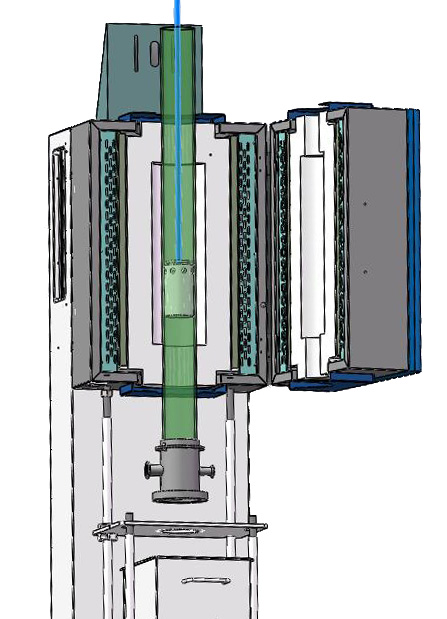 1-Zone 1200C Vertical Split Tube Furnace w/ Fluid Bed