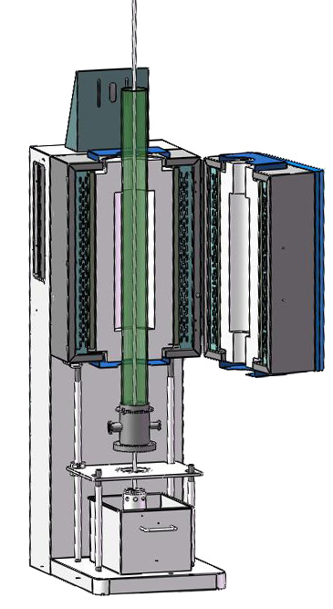 1-Zone 1200C Vertical Split Tube Furnace w/ Fluid Bed