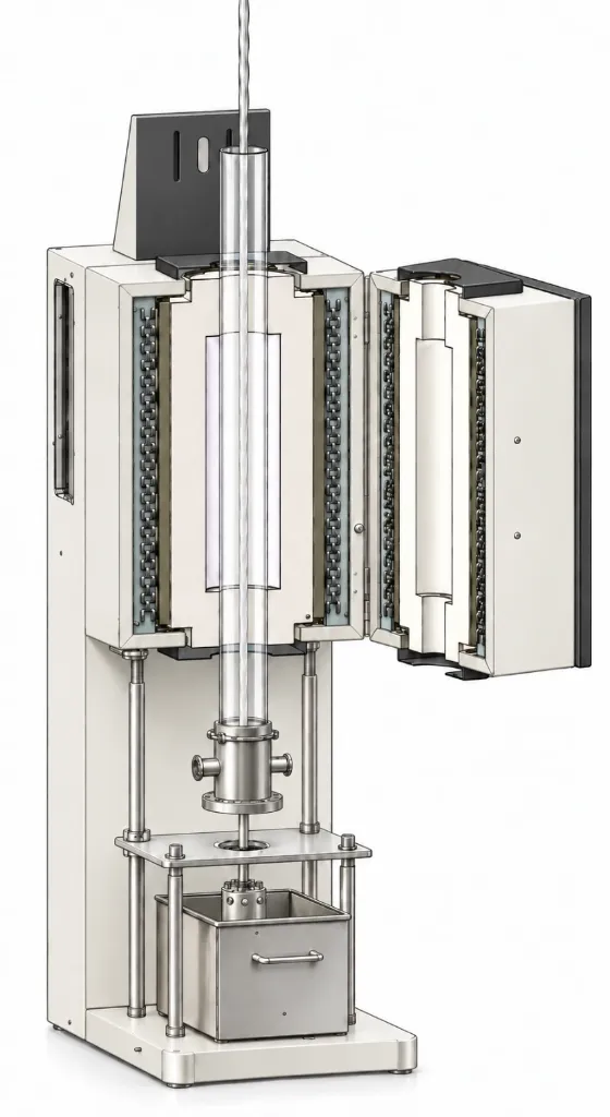 1-Zone 1200C Vertical Split Tube Furnace w/ Fluid Bed