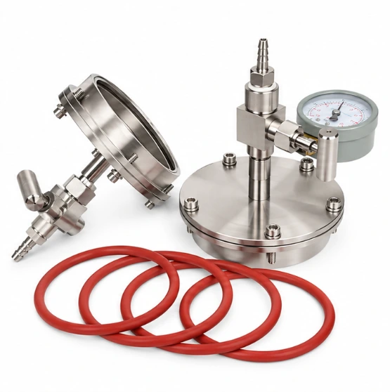 Stainless Steel Vacuum Sealing Flange Kit for 25-150mm OD Tubes