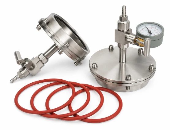 Stainless Steel Vacuum Sealing Flange Kit for 25-150mm OD Tubes