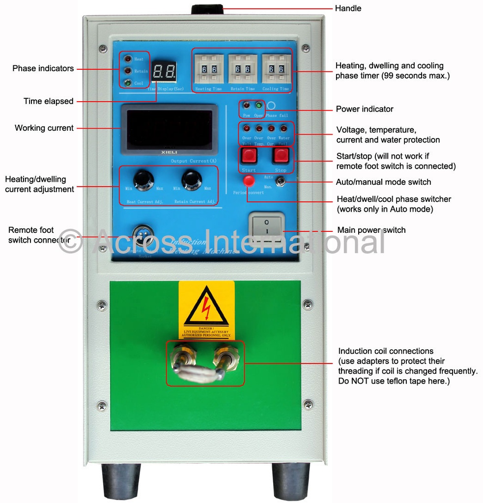 4KW Hi-Frequency Compact Induction Heater w/ Timers 100-250KHz