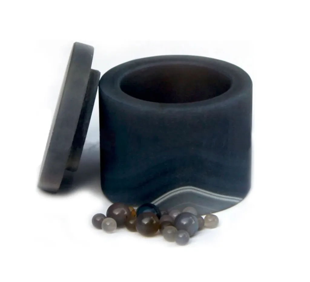 100ml - 1000ml Natural Brazilian Agate Grinding Jar w/ Lid & Balls