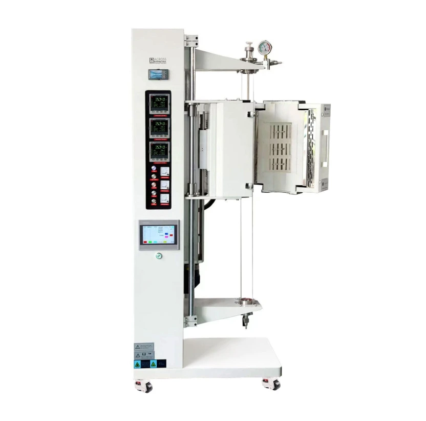 [CGF1200.3Z] Bridgman Crystal Growth Tube Furnace 1200C 60-100mm OD 3-Zone with Kanthal Heating Elements & Swing-Open Chamber