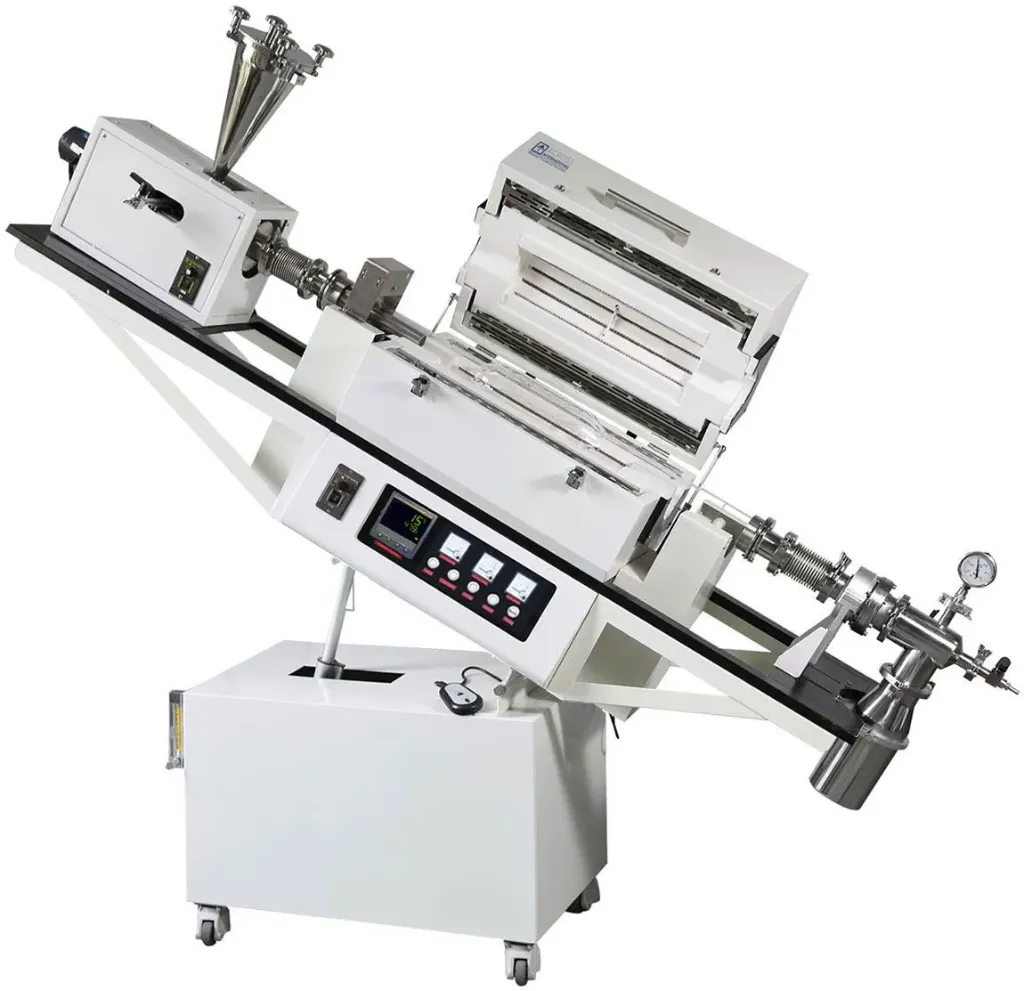 1200C Rotary & Tilting 1-3 Zone Tube Furnace with Custom Feeding System