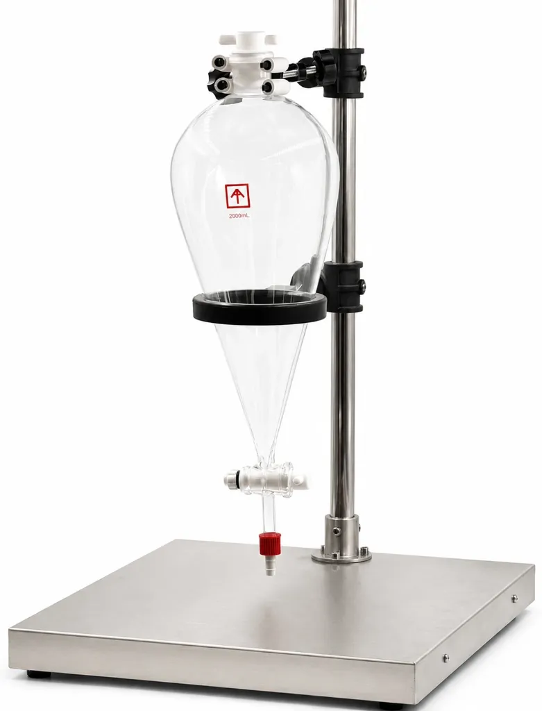 Ai 2 Liter Glass Separatory Funnel Kit with All PTFE Valves