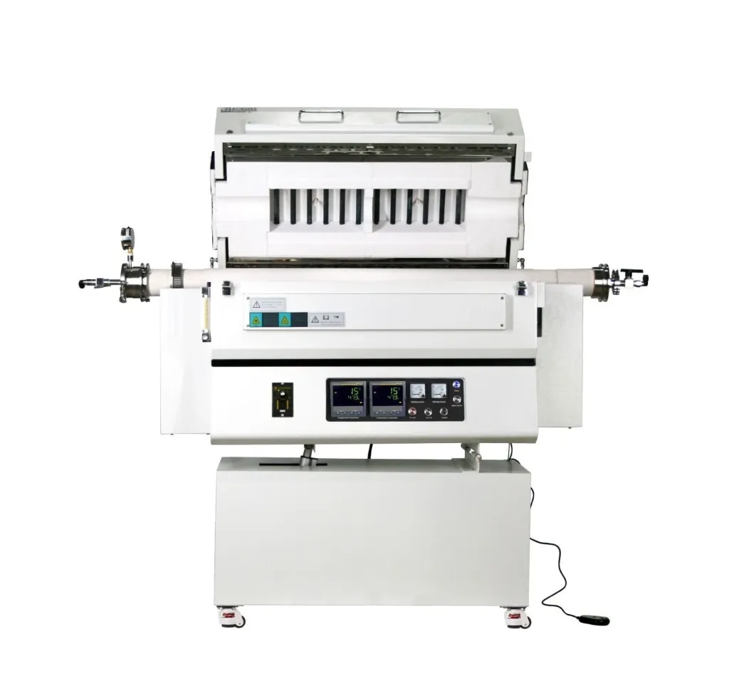 1500C 80mm OD 1-3 Zone Rotary & Tilting Top-Open Tube Furnace