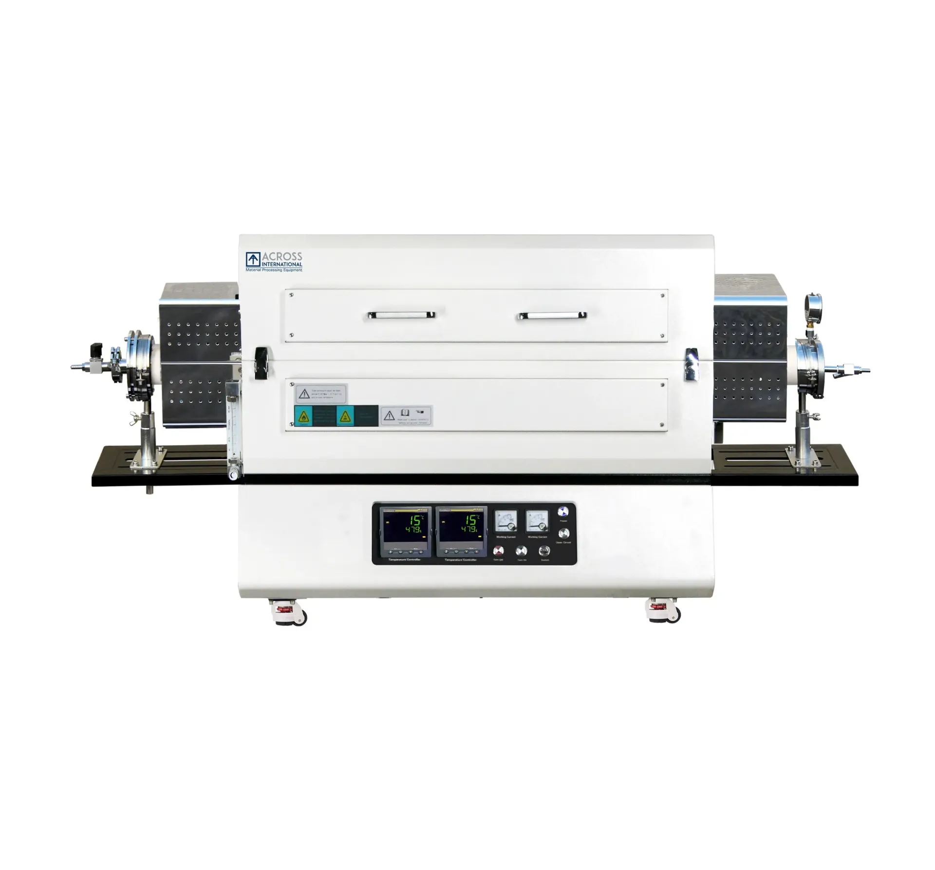 1500C 1-3 Zone Top-Open Tube Furnace with Alumina Tube and Sealing Flanges