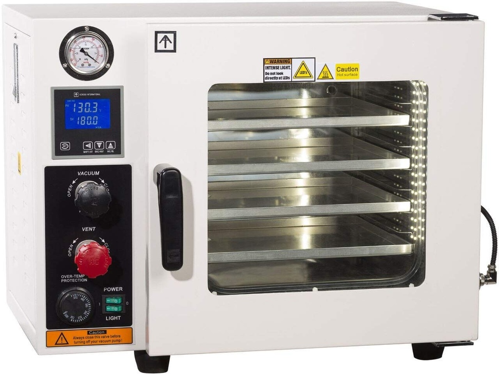 New Stainless Steel 316 26L 250°C Vacuum Oven w/ 5 Sided Heating & LED Lights