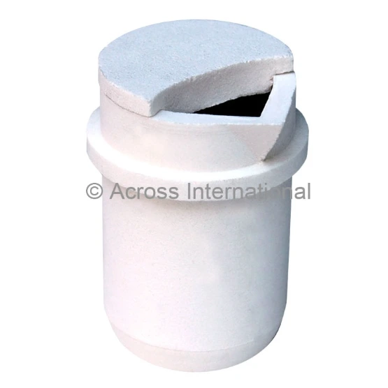 SiO2 Silica Crucible with Lid for Metal Casting 120ml Capacity