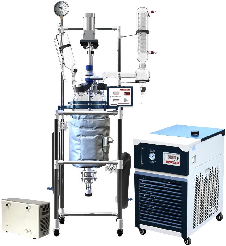 Ai 20L Single or Dual Jacketed Glass Reactor w/ Chiller & Pump