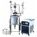 BUNDLE DEAL: Ai 20L Single or Dual Jacketed Glass Reactor w/ Chiller & Pump