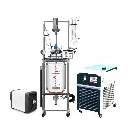 BUNDLE DEAL: Ai 50L Single or Dual Jacketed Glass Reactor w/ Chiller & Pump
