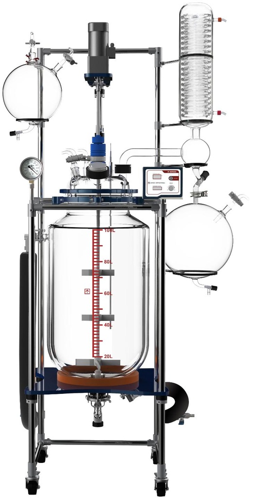 [R100] Ai 100L Single or Dual Jacketed Glass Reactor