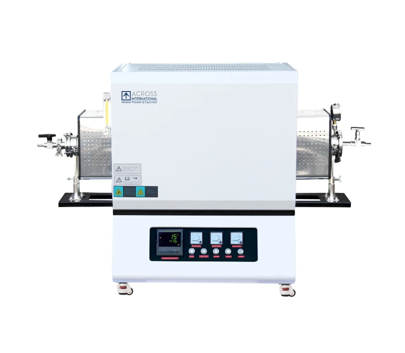 [TF1400.60] 1-Zone 1400°C Tube Furnace with Alumina Tube and Sealing Flanges (OD 60mm Length 1000mm open both ends)