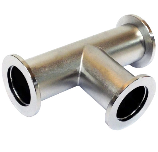 KF25/NW25 St St 3-Way Tee Flange For Secure Vacuum Connection