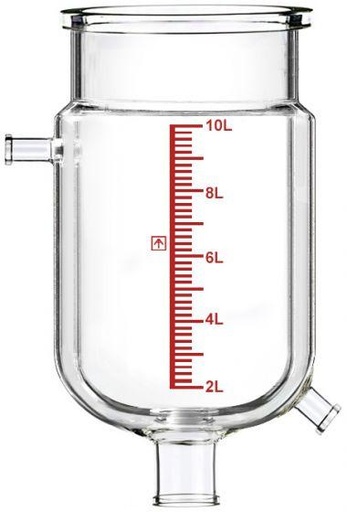 [R10.Vessel-S] Single-Jacketed 10L Reactor Vessel For Ai R10 Glass Reactors