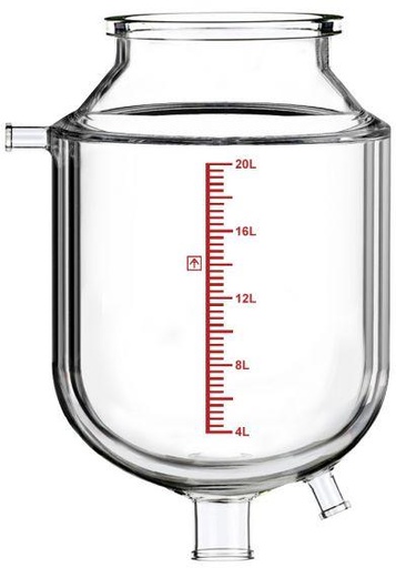 [R20.Vessel-S] Single-Jacketed 20L Reactor Vessel For Ai R20 Glass Reactors