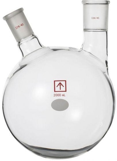 Ai 34/45 Heavy Wall 2L Round Bottom 2-Neck Flask